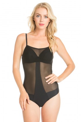 One piece mesh swimsuit